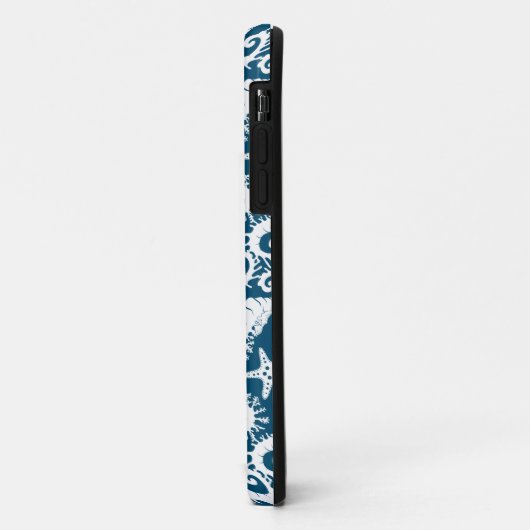 Seepferd Blue Pattern Case-Mate iPhone Hülle (Hinten/Links)