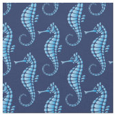 Seepferd Blue Stoff (Nahaufnahme)