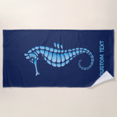 Seepferd Blue Strandtuch (Vorderseite)