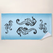 Seepferd Blue Strandtuch (Vorderseite)
