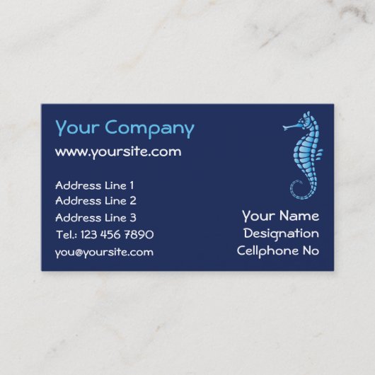 Seepferd Blue Visitenkarte (Vorderseite)