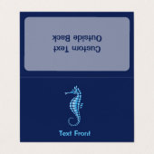 Seepferd Blue Visitenkarten (Außenseite Aufgefaltet)