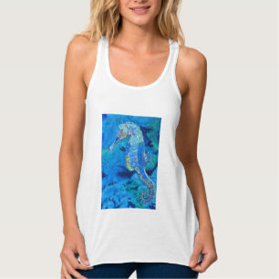 Seepferd Blues Frauenoberseite Tank Top
