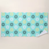 Seepferd Blume Aqua Beach Handtuch (Vorderseite)