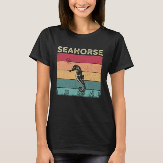 Seepferd Boys Girls Retro Style Seahor T-Shirt (Vorderseite)
