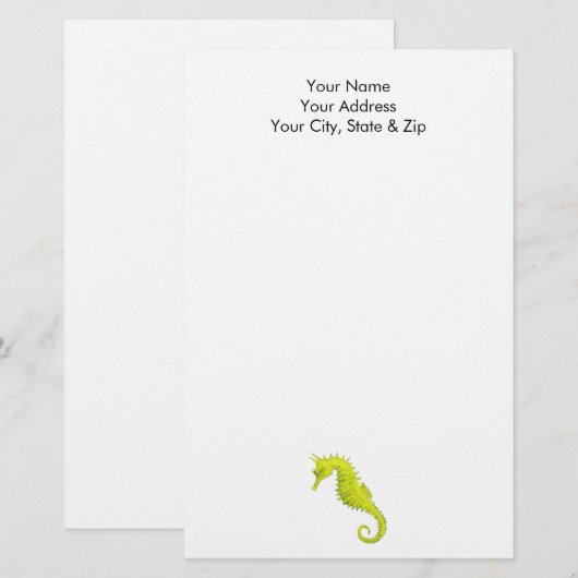 Seepferd Briefpapier (Vorne/Hinten)