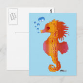 Seepferd Bubble Baby Postkarte (Vorne/Hinten)