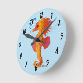 Seepferd Bubble Baby Runde Wanduhr (Winkel)