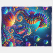 "Seepferd Christmas Fantasy" Fleecedecke (Vorderseite (Horizontal))