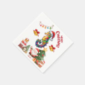 Seepferd Christmas Hat Xmas Serviette (Ecke)