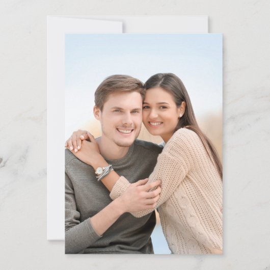 Seepferd Coastal Beach Dusty Blue Wedding Save The Date (Rückseite)