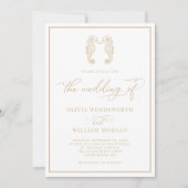 Seepferd Coastal Beach Script Beige Hochzeit Einladung (Vorderseite)