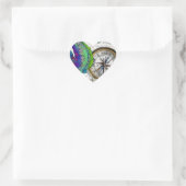 Seepferd Compass Collage Herz-Aufkleber (Tasche)