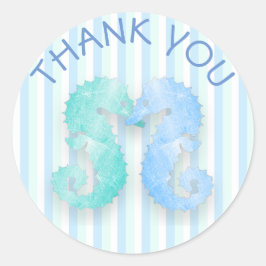 Seepferd Couple Blue Green Seepferds Kiss Stickers