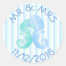 Seepferd Couple Blue Green Seepferds Stickers