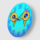 Seepferd Couple Große Wanduhr (Winkel)