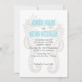 Seepferd Couple Summer Beach Hochzeit Einladung (Vorderseite)