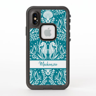 Seepferd Damask Ocean Sea Life Personalisiert
