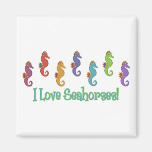 Seepferd der I-Liebe (nur leichte T-Shirts) Magnet