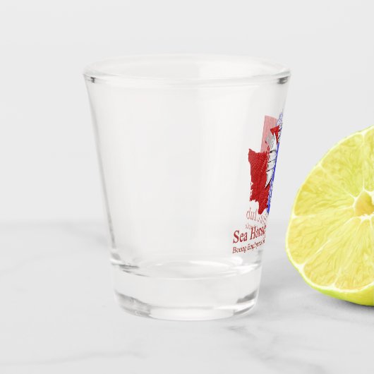 Seepferd Dive Club Logo Shootglas Schnapsglas (Links)