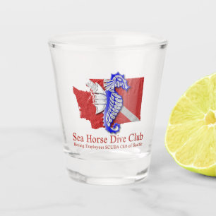 Seepferd Dive Club Logo Shootglas Schnapsglas
