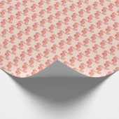 Seepferd-Doodle-Ornament: rosa Hintergrund. Geschenkpapier (Ecke)