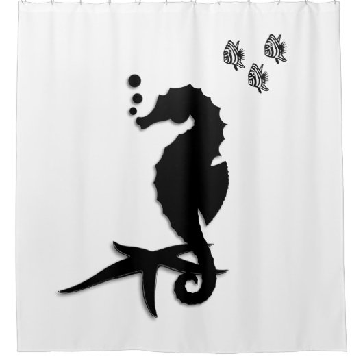 Seepferd Duschvorhang (Vorderseite)