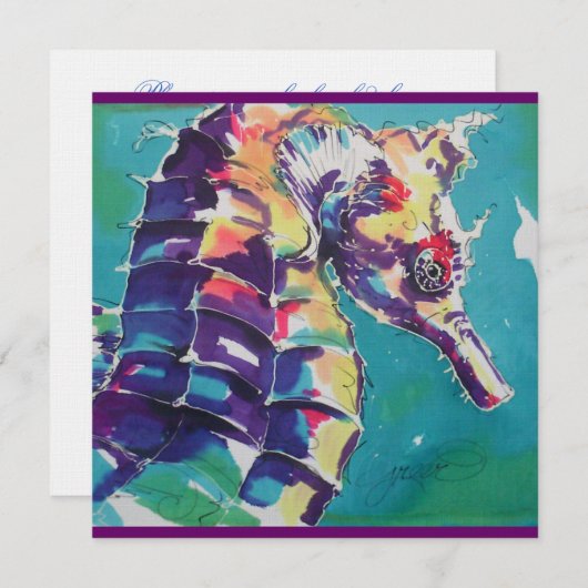 Seepferd Einladung (Vorne/Hinten)