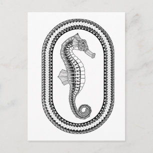 Seepferd Erwachsenenfarben Postkarte