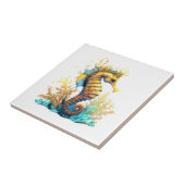 Seepferd Fantasy Blue Gold unter dem Meer Fliese (Seite)