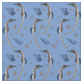 Seepferd Frenzy Fabric (blau) Stoff (Nahaufnahme)