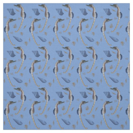 Seepferd Frenzy Fabric (blau) Stoff (Muster)