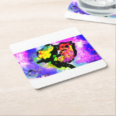 Seepferd Freude  Rechteckiger Pappuntersetzer (angewinkelt)