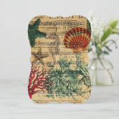 Seepferd für tropische Küstenkorallenmuscheln Einladung (Stehend Vorderseite)