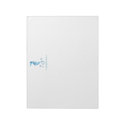 Seepferd für Wasserfarben Personalisiert Stationie Notizblock (Rotiert)