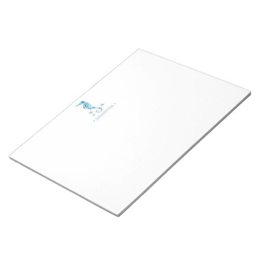 Seepferd für Wasserfarben Personalisiert Stationie Notizblock (angewinkelt)