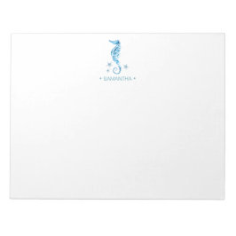 Seepferd für Wasserfarben Personalisiert Stationie Notizblock