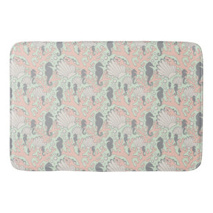 Seepferd Garden Grau und Peach Bath Mat Badematte