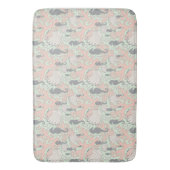 Seepferd Garden Grau und Peach Bath Mat Badematte (Vorderseite Vertikal)