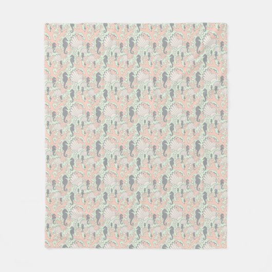 Seepferd Gardens PastellOcean Pattern Fleecedecke (Vorderseite)