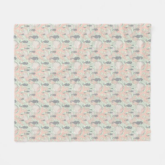 Seepferd Gardens PastellOcean Pattern Fleecedecke (Vorderseite (Horizontal))