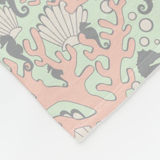 Seepferd Gardens PastellOcean Pattern Fleecedecke (Ecke)
