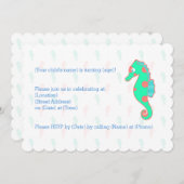 Seepferd Geburtstag individualisierbares Einladung (Vorne/Hinten)