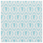 Seepferd Geometric Diamond Blue White Gemustert Stoff (Nahaufnahme)