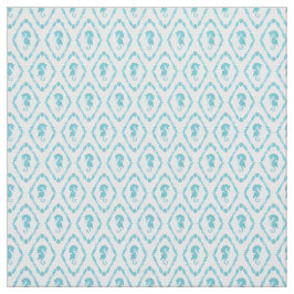 Seepferd Geometric Diamond Blue White Gemustert Stoff