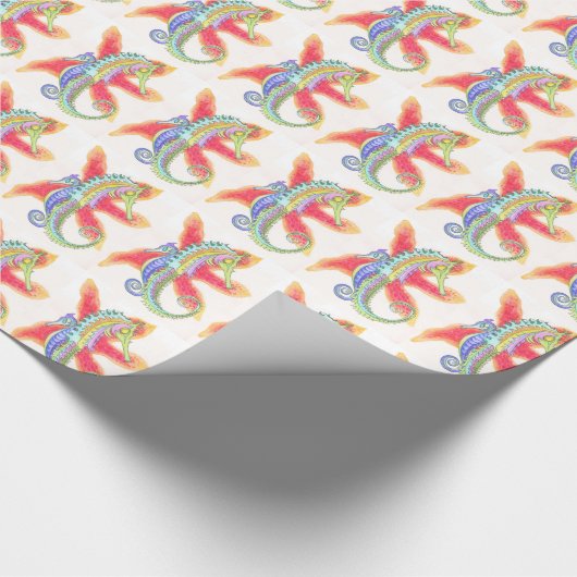 Seepferd-Geschenkpackung Geschenkpapier (Ecke)