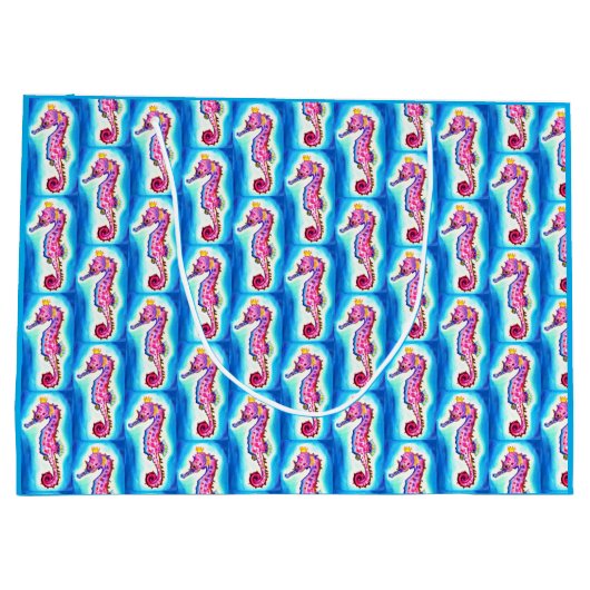 Seepferd-Geschenktasche Große Geschenktüte (Rückseite)