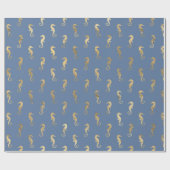 Seepferd Gold Shimmer Effekt Wrapping Paper Geschenkpapier (Flach)