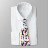 Seepferd Graphics in Rainbow Colors Krawatte (Gebunden)