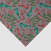 Seepferd Grau nautisches Muster Seidenpapier (Ausschnitt)